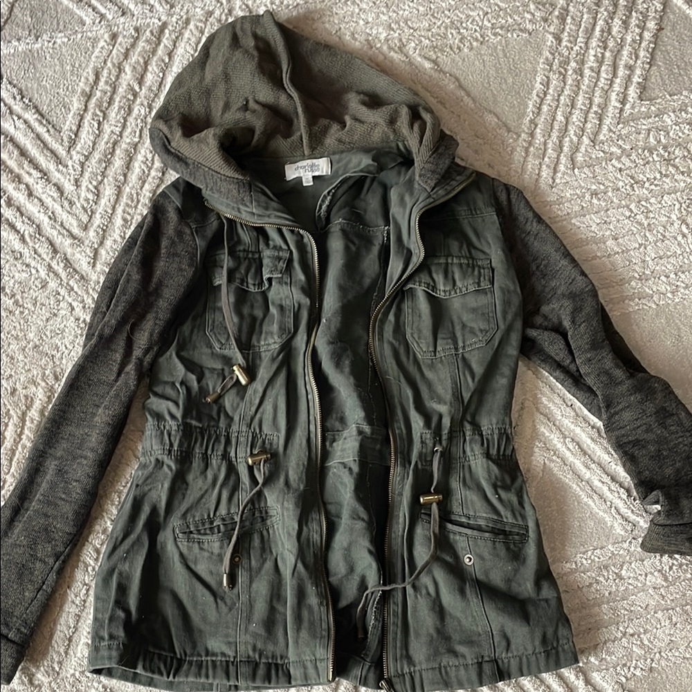 Charlotte Russe size M Olive Green Hooded Jacket